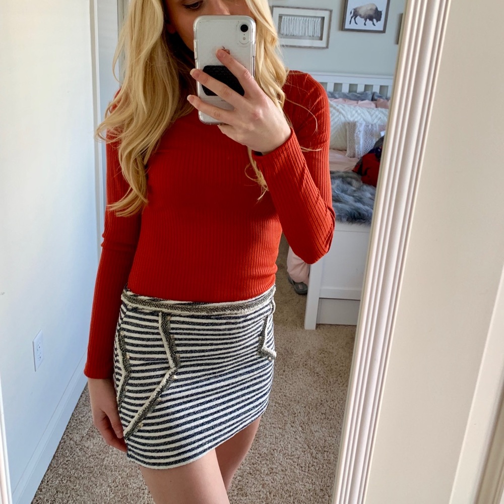 Striped skirt with embellishments